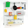Global Industrial Wire Grid Panel With Wall Mount Hook, Gray Epoxy, 72&quot;W x 36&quot;D