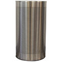 Witt Industries CLHR12-SS 12 Gal. Steel Half Round Waste Receptacle with Liner, Stainless Steel