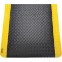 24" x 36" Diamond Plate Ergonomic Mat, 15/16" Thick, Black/Yellow Border