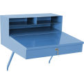 Steel Wall Mounted Sloped Receiving Desk, 24&quot;W x 22&quot;D, Blue