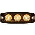 Buyers 8892230, 3.4&quot; Amber Rectangular Surface Mount Ultra-Thin Strobe Light With 3 LED