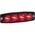 Buyers 8892243, 4.4&quot; Red Surface Mount Ultra-Thin Strobe Light With 4 LED