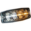 Buyers 8892242, 4.4&quot; Amber/Clear Surface Mount Ultra-Thin Strobe Light, 4 LED