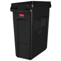 Rubbermaid Slim Jim Recycling Container, 16 Gallon, Black, 1955959 - Pkg Qty 4