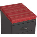 2 Drawer Box/File Pedestal, Charcoal with Red Cushion Top, 23-3/4"H