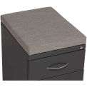 2 Drawer Box/File Pedestal, Charcoal with Gray Cushion Top, 23-3/4"H