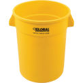 Global Industrial 32 Gallon Garbage Can, Yellow, No Lid