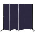 Screenflex 5 Panel Light-Duty Portable Room Divider, 6'5&quot;H x 9'5&quot;W, Fabric Color: Navy