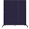 Screenflex 3 Panel Light-Duty Portable Room Divider, 6'5&quot;H x 5'9&quot;W, Fabric Color: Navy