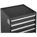 Global Industrial Top Tray w/Vinyl Mat for 30&quot;Wx27&quot;D Modular Drawer Cabinet Black