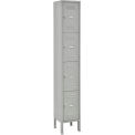 4-Tier 4 Door Box Locker, 12&quot;W x 12&quot;D x 18&quot;H, Gray, Assembled