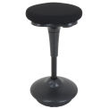 Active Seating Stool, Fabric, 25"H, 33"H, Black, Armless, Backless