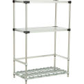 Nexel BK183062Z Poly-Z-Brite 2-Shelf Container/Keg Rack, 30&quot;W x 18&quot;D x 63&quot;H