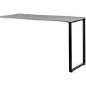 Open Plan Standing Height Return Desk, Gray Top with Black Legs, 48"W x 24"D x 40"H