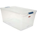 United Solutions Cleverstore Clear Latching Storage Tote w/Lid, 95 Quart, 29&quot;L x 17-3/4&quot;W x 13-1/4&quot;H - Pkg Qty 4