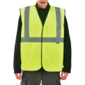 Class 2 Hi-Vis Safety Vest w/ Global Logo, 2" Reflective Strips, Lime, L/XL