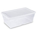Sterilite 6 Quart Clear Storage Tote with White Lid, 13-5/8&quot; x 8-1/4&quot; x 4-7/8&quot; - Pkg Qty 12