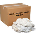 25 Lb. Box Premium Recycled Cotton Terry Cut Rags, White