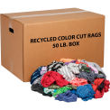 Global Industrial 50 Lb. Box Recycled Cut Rags, Mixed Colors