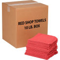 Global Industrial 10 Lb.Box 100% Cotton Shop Towels, Red