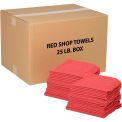 Global Industrial 25 Lb. Box 100% Cotton Shop Towels, Red