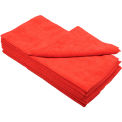 16&quot; x 16&quot; 300 GSM Microfiber Cleaning Cloths, Red, 12 Cloths/Pack