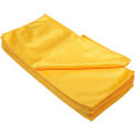 16&quot; x 16&quot; 266 GSM Microfiber Glass Cleaning Cloths, Gold, 12 Cloths/Pack