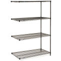 Nexel 4 Tier Black Epoxy Wire Shelving Add-On, 54"W x 14"D x 63"H