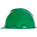 MSA V-Gard&#174; Hard Hats, Front Brim, Fas-Trac&#174; Suspension, Green, 475362
