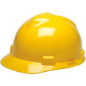 MSA V-Gard® Hard Hats, Front Brim, Fas-Trac® Suspension, Yellow, 475360