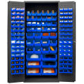 Durham Storage Bin Cabinet 3500-138B-5295 - 138 Blue Hook-On Bins 36&quot;W x 24&quot;D x 84&quot;H