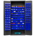 Durham Storage Bin Cabinet 3603-156B-5295 - 156 Blue Hook-On Bins 36&quot;W x 18&quot;D x 84&quot;H