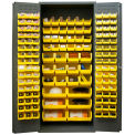 Durham Storage Bin Cabinet 3500-138B-95 - 138 Yellow Hook-On Bins 36&quot;W x 24&quot;D x 84&quot;H