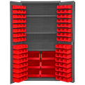 Durham Storage Bin Cabinet 3501-BDLP-102-3S-1795 - 102 Red Hook-On Bins 3 Adj. Shelf 36&quot;Wx24&quot;Dx72&quot;H