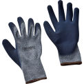Ultra-Grip Foam Latex Coated Gloves, Poly/Cotton Knit, Black/Gray, Large - Pkg Qty 12