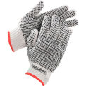 PVC Dot Knit Gloves, Double-Sided, Black, Small, 1-Dozen