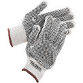 PVC Dot Knit Gloves, Double-Sided, Black, Large, 1-Dozen