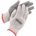 PVC Dot Knit Gloves, Single-Sided, Black, Small, 1-Dozen