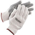 PVC Dot Knit Gloves, Single-Sided, Black, Large, 1-Dozen