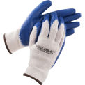 Latex Coated String Knit Work Gloves, Natural/Blue, Large, 1-Dozen