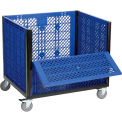 Global Industrial Mobile Vented Wall Container with Drop Gate, 39-1/4"L x 31-1/2"W x 29-1/2"H