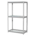 Global Industrial Expandable Starter Rack 48x18x84 3 Level Wire Deck 1500 lb. Cap Per Deck GRY