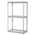 Global Industrial Expandable Starter Rack 48x24x84 3 Level Wire Deck 1500 lb. Cap Per Deck GRY