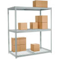 Global Industrial Wide Span Rack 60Wx36Dx60H, 3 Shelves Wire Deck 1200 Lb Cap. Per Level, Gray