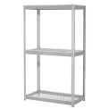 Global Industrial Expandable Starter Rack 96x24x84 3 Level Wire Deck 800 lb. Cap Per Deck GRY