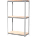 Global Industrial Expandable Starter Rack 72x24x84 3 Level Wood Deck 750 lb. Cap Per Level GRY