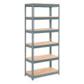 Global Industrial Extra Heavy Duty Shelving 36"W x 18"D x 60"H With 6 Shelves, Wood Deck, Gry