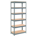 Global Industrial Extra Heavy Duty Shelving 36"W x 12"D x 60"H With 6 Shelves, Wood Deck, Gry