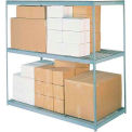 Global Industrial Wide Span Rack 96Wx24Dx84H, 3 Shelves Wire Deck 800 Lb Cap. Per Level, Gray