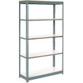 Global Industrial Heavy Duty Tan Shelving 48&quot;Wx18&quot;Dx84&quot;H With 5 Shelves, Laminate Deck, Gray